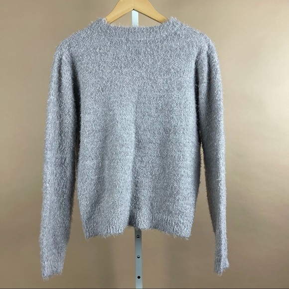 Thyme & Thread Size XL NOPE Graphic Eyelash Fuzzy Sweater Plush Soft Casual - Picture 2 of 6